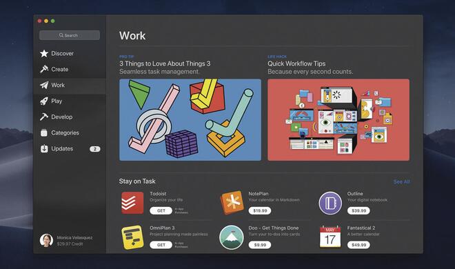 Screenshot des neuen Mac App Store