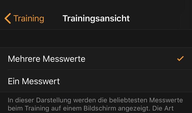 Mehrere Messwerte für Workouts