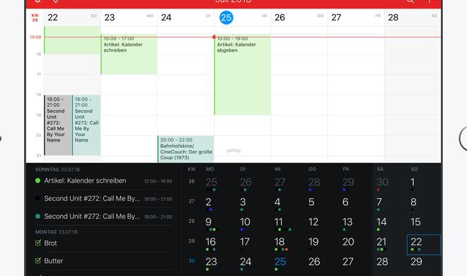 Fantastical 2 auf dem iPad
