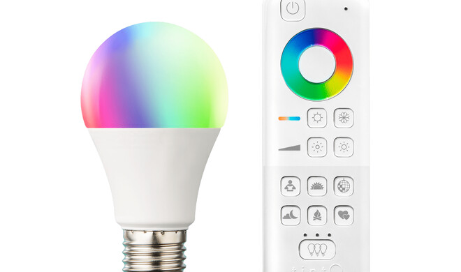 Das Starter-Set bei Aldi besteht aus einer smarten Glühbirne und passender Fernbedienung