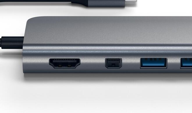 Alle Anschlüsse, die Sie für neuere MacBooks brauchen, finden Sie im Adapter von Satechi.