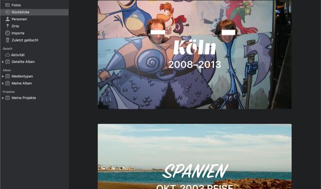 Rückblicke in der Fotos-App