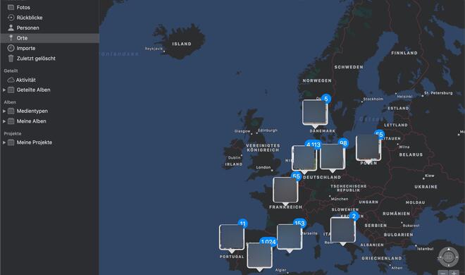 Orte in der Fotos-App