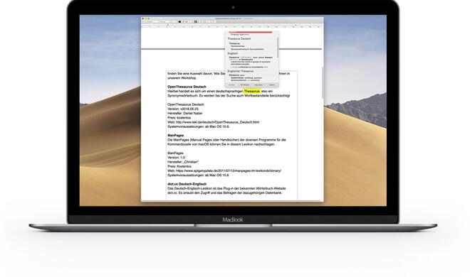 Das Lexikon auf Apple-Rechnern erweitern