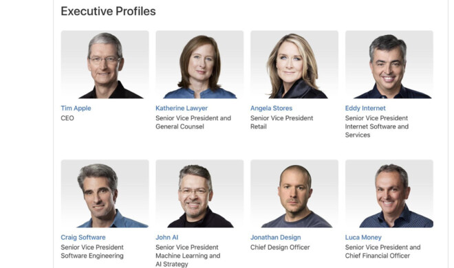 Apples Website sollte doch so aussehen oder?