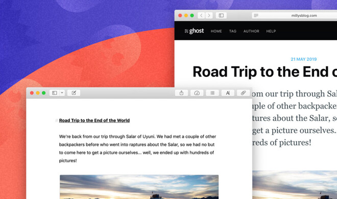 Ulysses erlaubt jetzt das Veröffentlichen für Ghost-Blogs