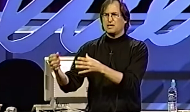 Steve Jobs beim Fireside Chat im Rahmen der WWDC 1997