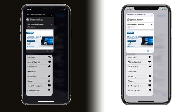 In Mail gibt es ein völlig neues Kontextmenü, das direkt aus der Übersicht erreichbar ist