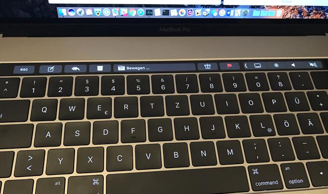 Die Touch Bar am MacBook Pro, wie manche Nutzer sie kennen