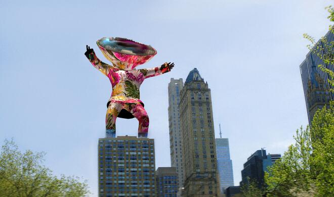 Nick Cave zeigt eine Neufassung seiner ikonischen &quot;Soundsuits&quot; auf der Today at Apple [AR]T Safari.