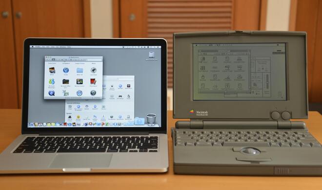 MacBook Pro neben PowerBook 100