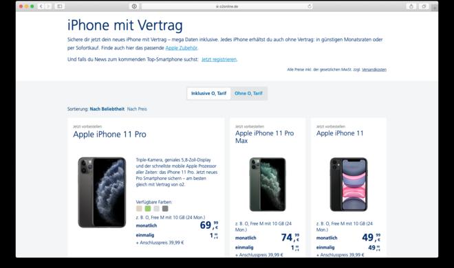 O2 lockt mit niedrigen Einmalzahlungen und vergleichsweise günstigen Tarifen.