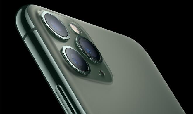 Rückseite des iPhone 11 Pro und iPhone 11 Pro Max mit drei Kameras