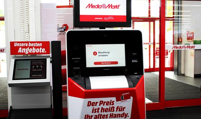 Dieser Automat nimmt Dein Smartphone an und gibt Dir eine Quittung.