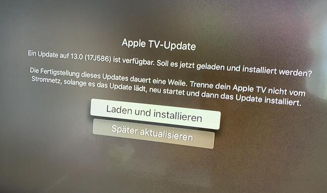 tvOS 13 kann geladen werden