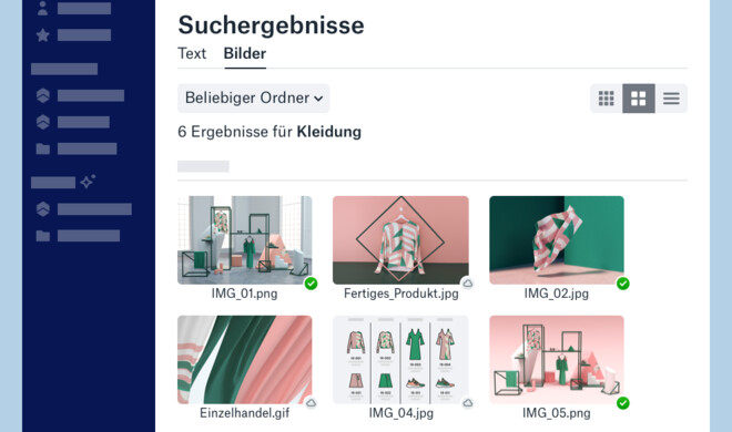 Beispiel für smarte Bildersuche nach „Kleidung“