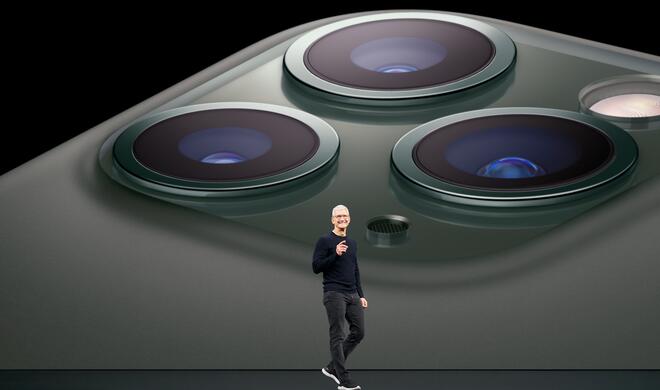 Tim Cook auf der Bühne des Apple Events am 10. September 2019.