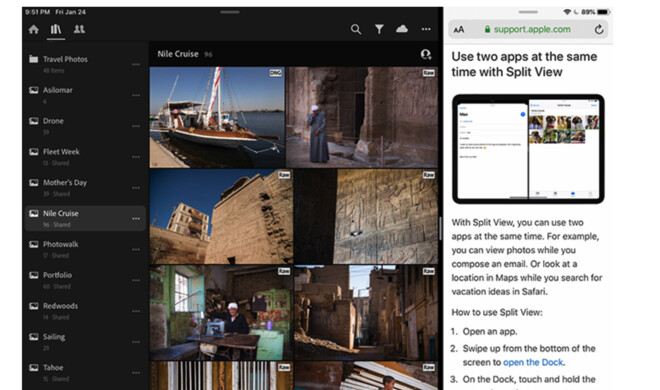Auf dem iPad kann man die Lightroom-App ab sofort auch in der geteilten Ansicht (Split View) nutzen.