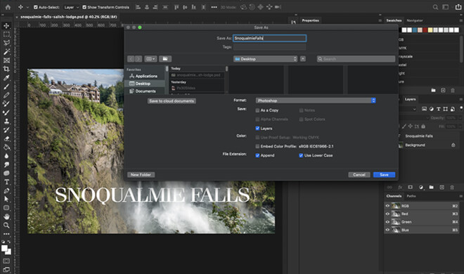 Photoshop CC2020 auf dem Mac im Dunkelmodus einer digitalen Dunkelkammer