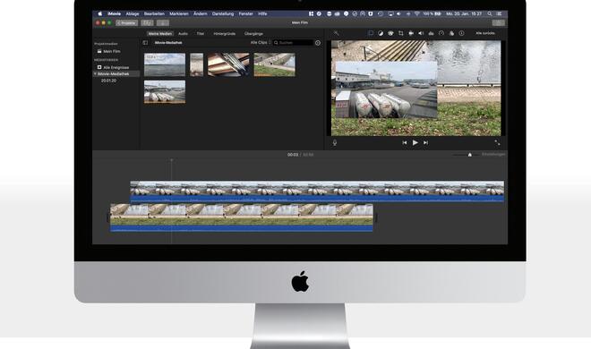 In iMovie lassen sich Videoclips miteinander kombinieren.