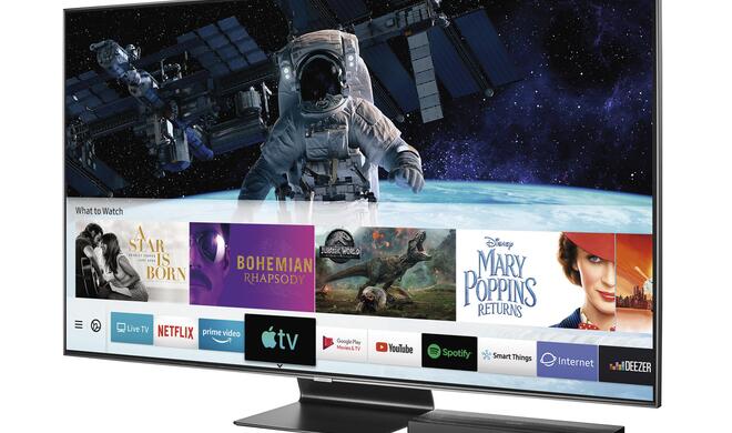 Apples TV-App integriert ihre Inhalte auf dem Smart-TV nach Kategorien innerhalb von sieben Tabs – und ist nur Teil des vielfältigen Angebots.