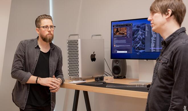 James Rodgers und David Deacon arbeiten bei Lunar Animation an Computeranimationen und zeigen sich sowohl vom Mac Pro als auch vom Pro Display XDR beeindruckt.