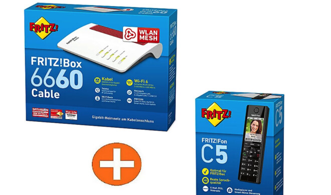Bei Cyberport gibt es die FritzBox 6660 Cable mit einem C5-FritzFon für nur 229 Euro
