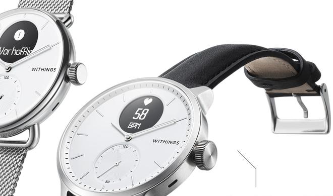 Die Scanwatch verfügt über ein kratzfestes Saphirglas und ist bis 50 Meter wasserdicht, was einem Druck von 5 Bar entspricht.