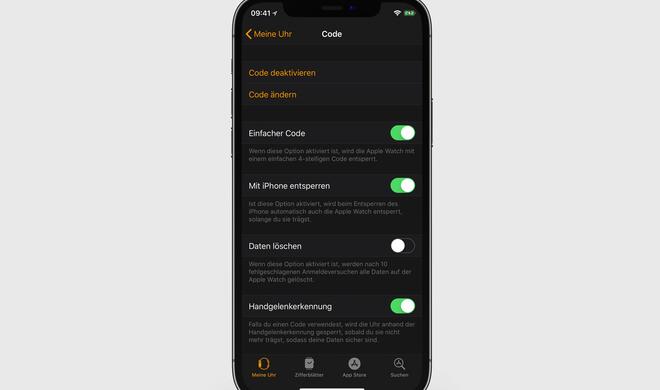 Entsperrcode festlegen