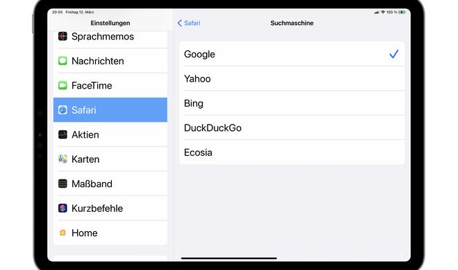 Einstellungen Safari iOS