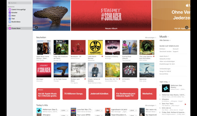 Mit iTunes kannst du heute noch einzelne Songs und ganze Alben kaufen und laden.
