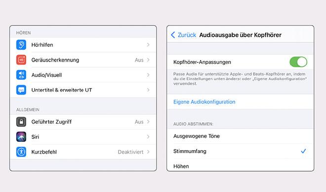 Kopfhörer-Anpassungen