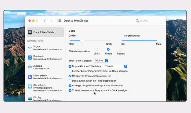 Dock Menüleiste