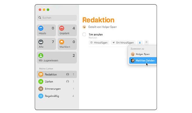 Erinnerungen zuordnen