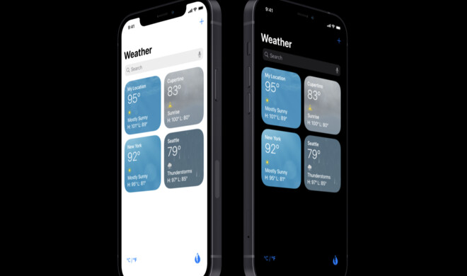 Der Designer würde gerne mehr „Dark Sky“ in der Wetter-App sehen.