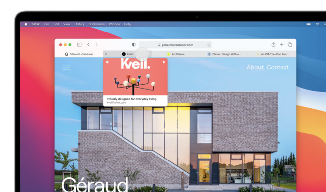 In macOS Big Sur hat Apple Safari etwas überarbeitet