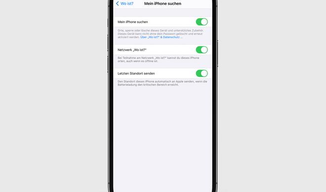 iPhone-Suche aktivieren