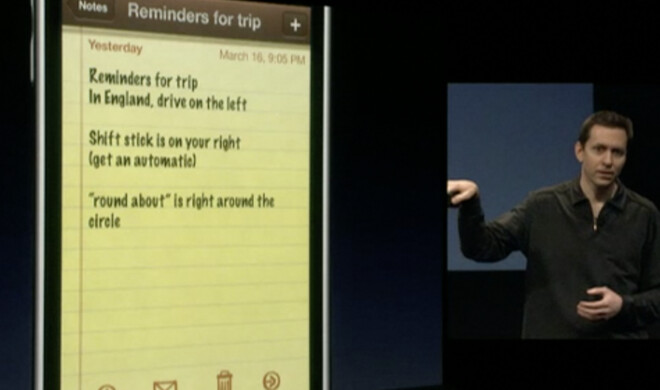 Scott Forstall führt das Kopieren und Einfügen vor