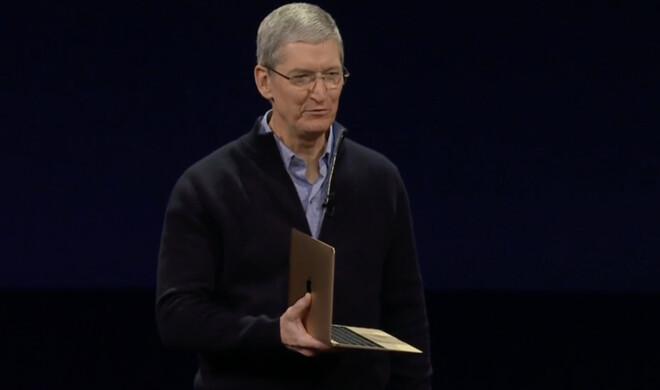 Tim Cook präsentiert das MacBook mit Butterfly-Keyboard