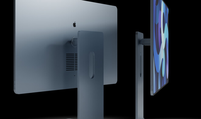 Im Seitenprofil wirkt der iMac schlank