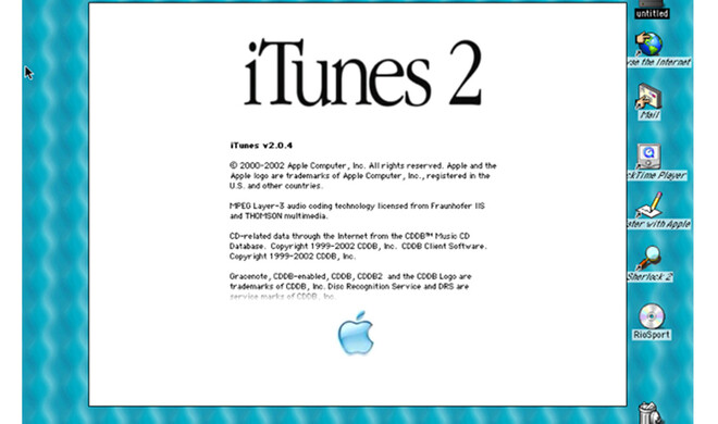 iTunes 2 Startbildschirm (2001)
