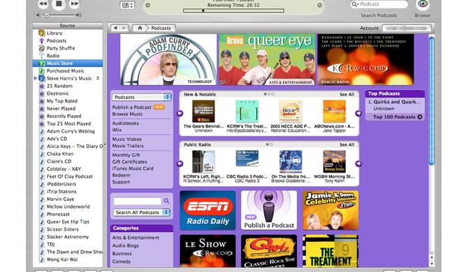iTunes 4.9 Podcasts (2005)