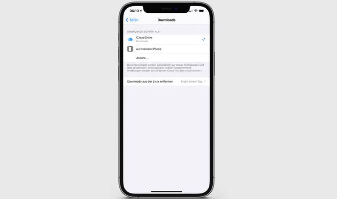 Safari-Downloads in iCloud Drive