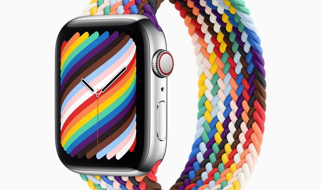 Apple Watch mit Pride-Armband