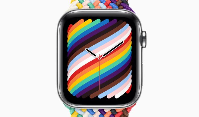 Apple Watch mit Pride-Armband