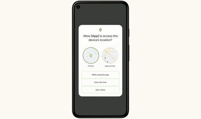 Android 12 lässt ungefähre Standorte zu