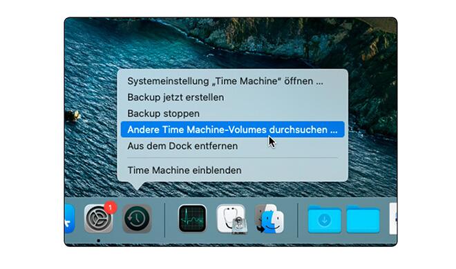 Zugriff auf andere Back-up-Volumes 