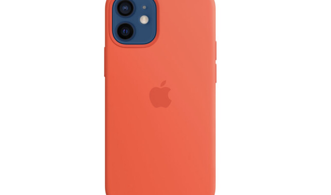 iPhone 12 mit Silikon Case in „Leuchtorange“