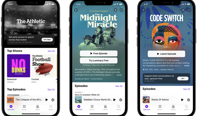 Podcaster:innen können nun auch in Apple Podcasts Geld machen. Apple verdient natürlich mit.