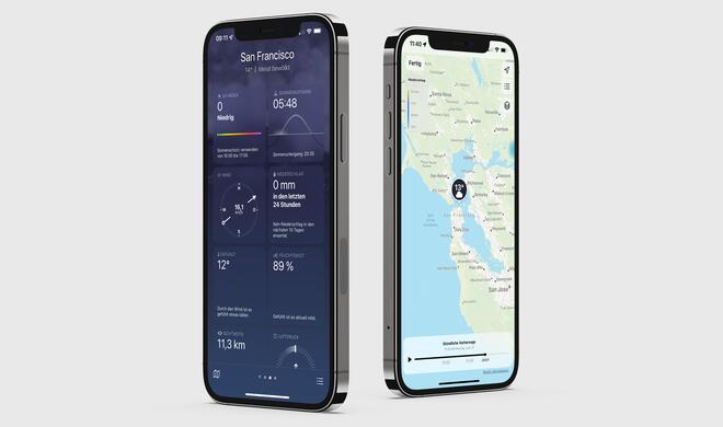 iOS 15: Die Wetter-App bietet auch eine Regenkarte